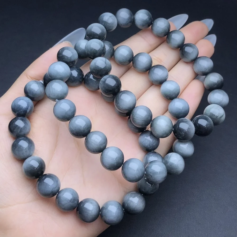 

1 Pc Fengbaowu Natural Hawk's Eye Bracelet Round Beads Reiki Healing Stone Women Men Jewelry Gift