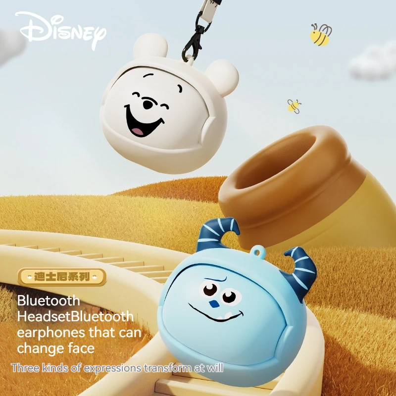 Disney'S New Sullivan Face Changing In Ear Wireless Noise Cancelling Sports Ultra Long Endurance Winnie Bear Bluetooth Earphones