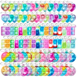 20Pcs Mini Pop Keychain Toddler Sensory Fidget Toys Bulk for Classroom Prizes Kids Birthday Party Favors Goodie Bag Stuffers