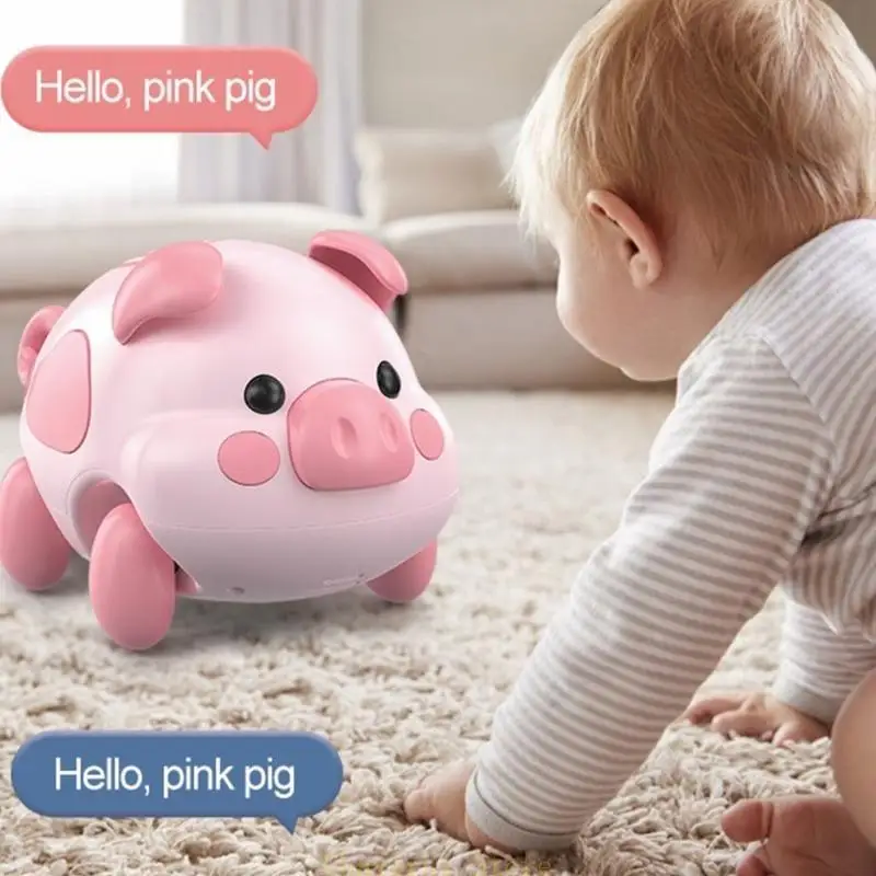 E7ce Cartoon Electronic Walkling Crawling Pigy Children Interactive Educational Crawing Infant