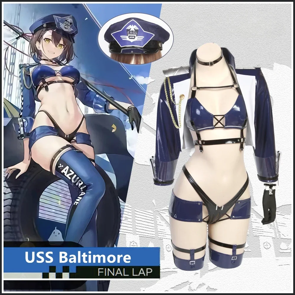 

Azur Lane USS Baltimore racing suit Cosplay Costume Sexy bikini Costumes For Women