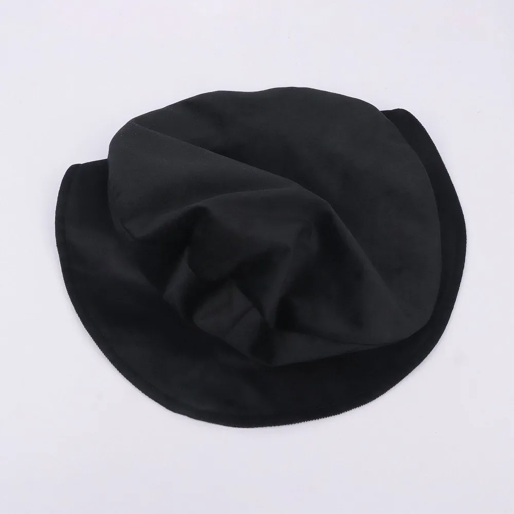 Faux Suede Medieval Flat Cap Elastic Band Solid Color Mens Cosplay Cap Classic Shape Vintage Style