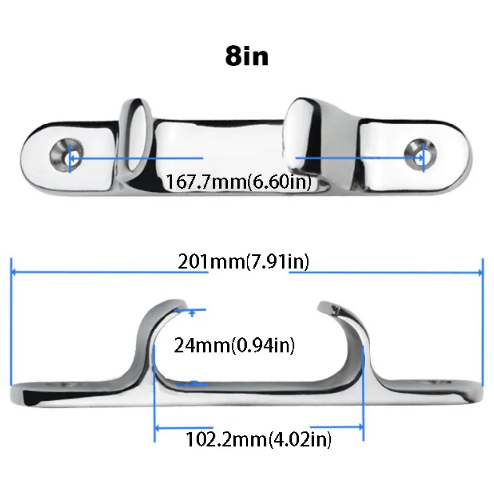 

316 Stainless Steel Boat Rope Guide 4/5/6/8 Inch 102mm Size Straight Fairlead Polished Silver Straight Design Bow Chock