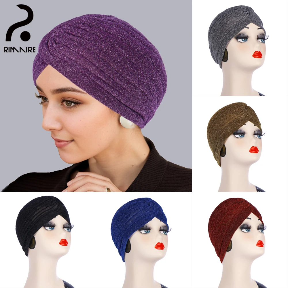 Fashion Purple Muslim Inner Caps Classic Women's Hijab Hats Light Silk Turban Hat Ladies Instant Head Cover Hat Shawl RIMAIRE