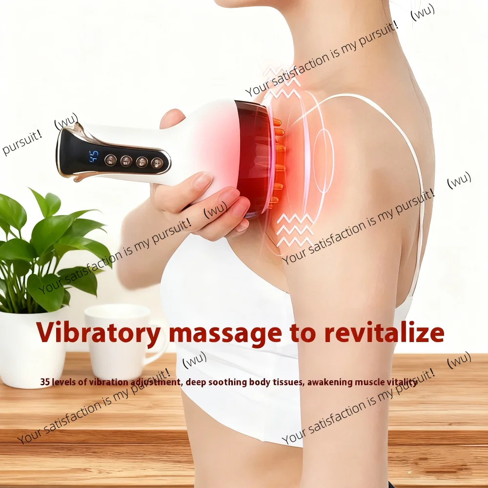 

Usb Rechargeable Handheld Abdominal Massager with Adjustable Guasha Cupping Intensity for Hot Compress Arm Leg Massage