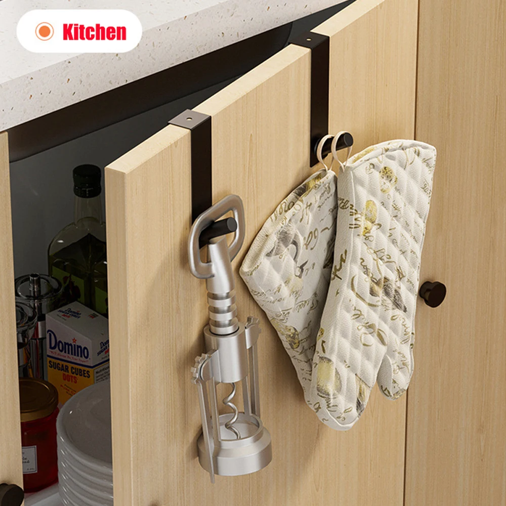 Punch Gratis Kait Pintu Kain Gantungan Kunci Handuk Multi-fungsi Alat Kabinet Dapur Gantungan Pintu Kamar Mandi Aksesori Rak Gantungan Jubah