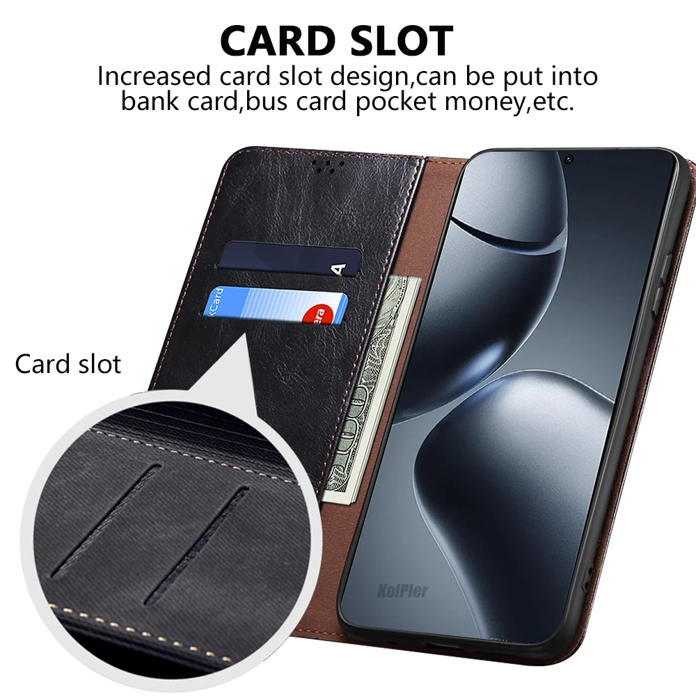 Luxury Leather Flip Wallet Case For Xiaomi MI 14T PRO / MI14T Card Slot Stand Magnetic Phone Cover House Protective Bag