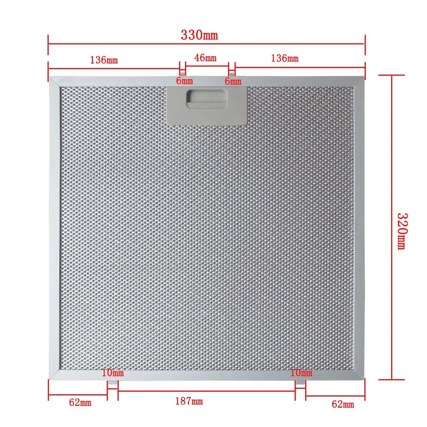 00362381 Range Hood Filter 330x320mm Cooker Hood Grease Filter Kitchen Extractor Aluminium 33 x 32 CM Bosch Siemens NEFF 33x32