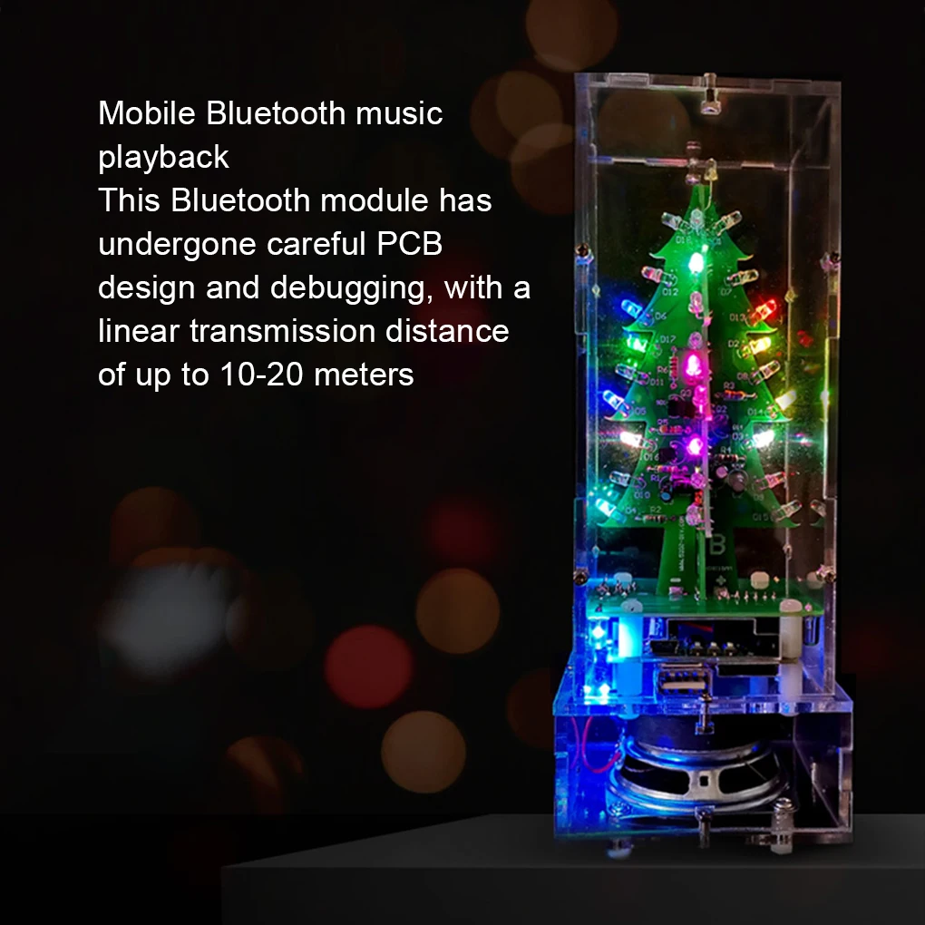 DIY Christmas Tree LED PCB Flash Kit 3D Electronic Production Kit Circuit Board Welding Solder Tool