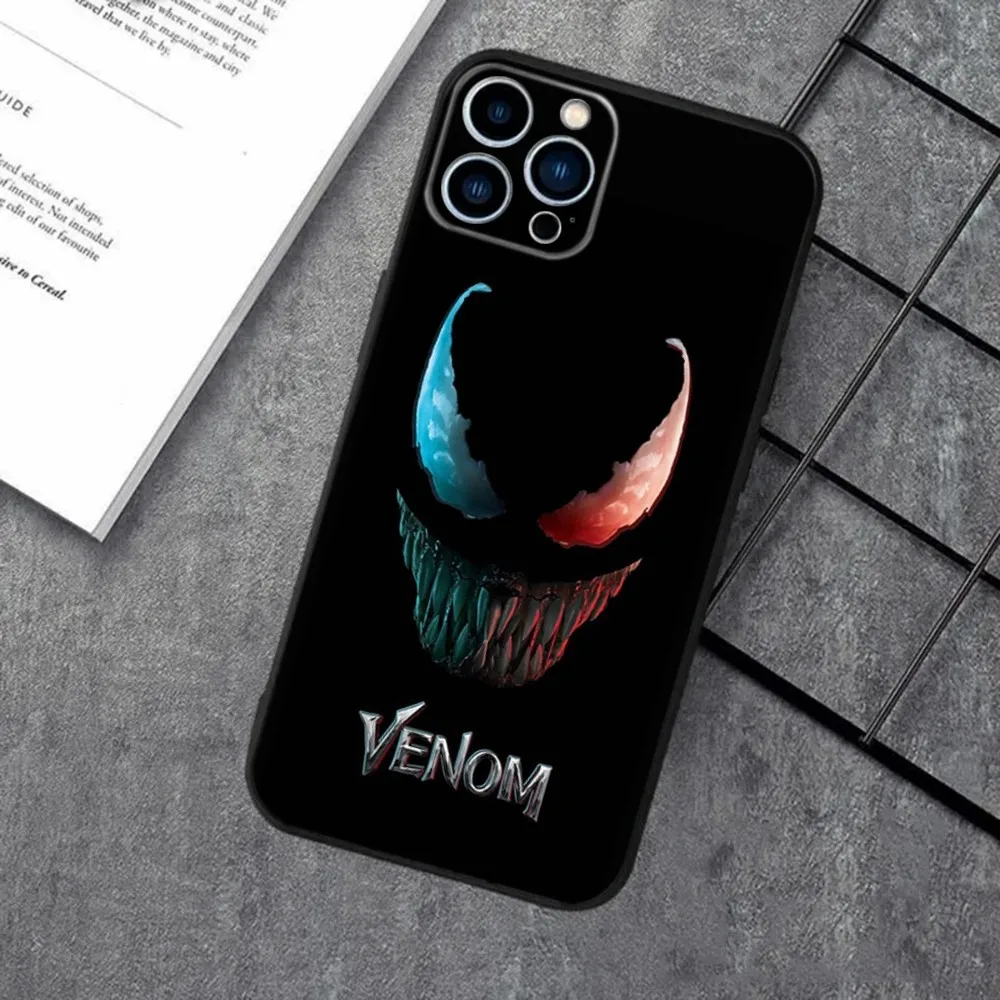 SuperHero V-Venom  Phone Case For Apple iPhone 15,14,13,12,11,XS,XR,X,8,7,Pro,Max,Plus,mini Silicone Black Cover