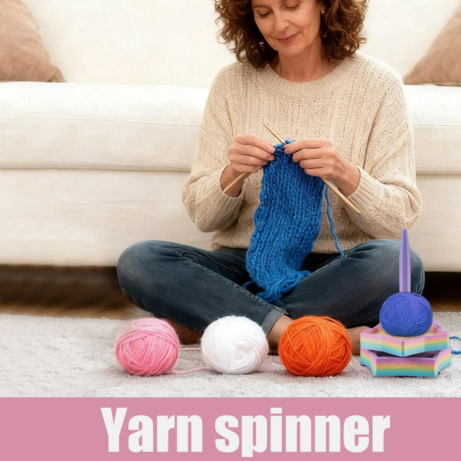 

Держатель для пряжи крючком, органайзер для хранения гладких подшипников с вращающимся механизмом, портативный держатель для пряжи с 3D-печатью для женщин