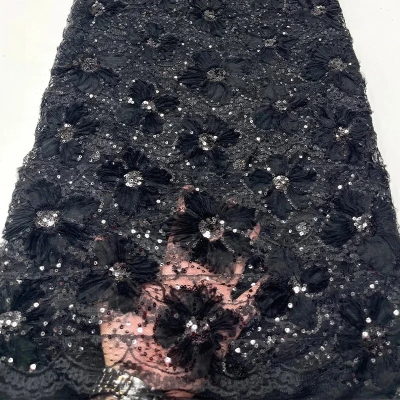قماش دانتيل جاكار أفريقي عالي الجودة وقماش مطرز شبكي من الدانتيل الفرنسي الفاخر، مخيط لفساتين السهرة