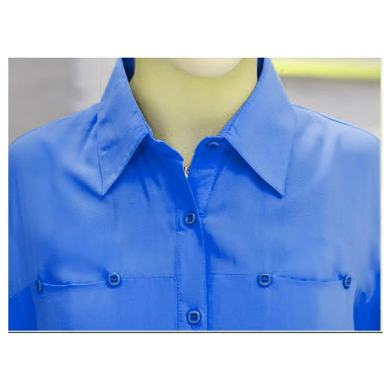 Camicia a maniche lunghe da donna estiva in cotone e seta Temperamento grigio Camicetta semplice ed elegante Pigiama casual per la casa Sudore fresco e assorbente