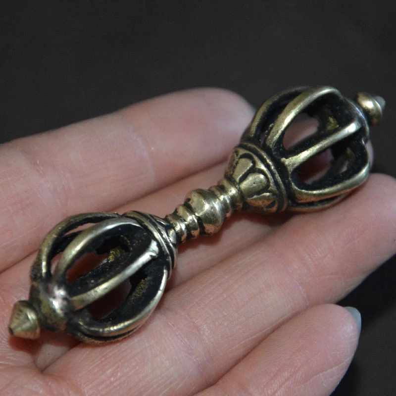 cultural items: Tibetan five- vajra scepter made of copper, handmade in Nepal