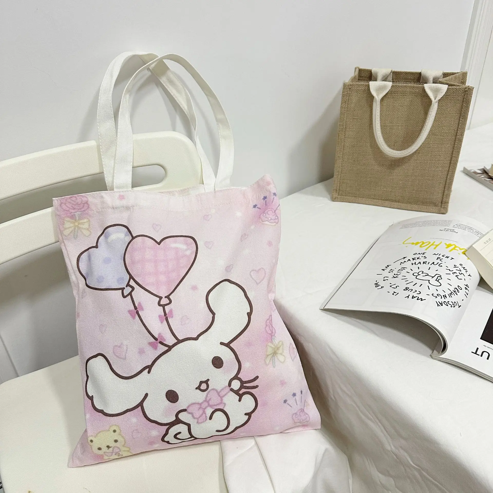 

Sanrio Canvas Bag Kuromi Hello Kitty Cinnamoroll My Melody Womens Shoulder Bags Casual Large Capacity Shopping Kids Houlder Bag