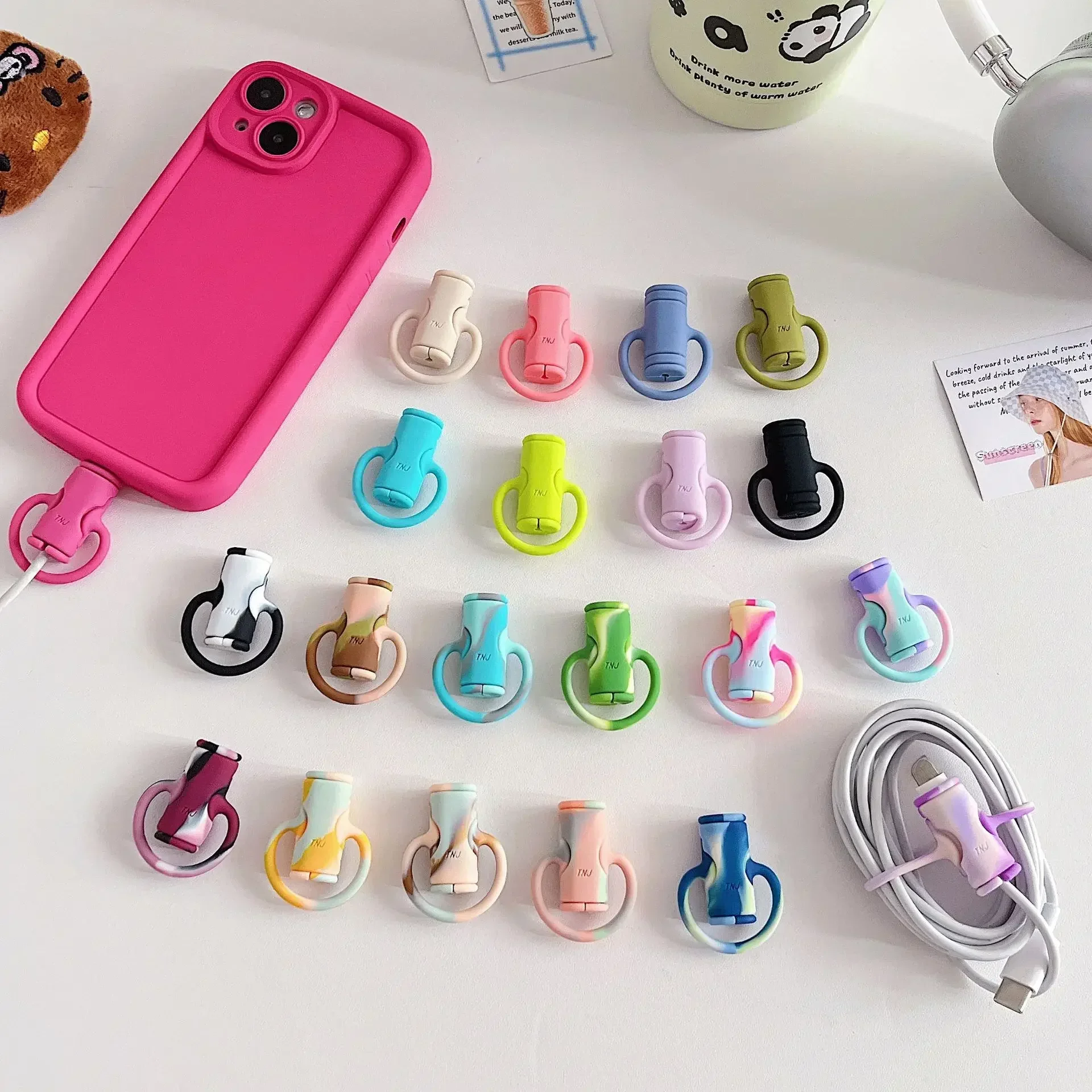 USB Data Cable Protective Cover Silicone Colorful Cord Protective Wire Breakage Mobile Phone Charging Head Protective Cord Cover