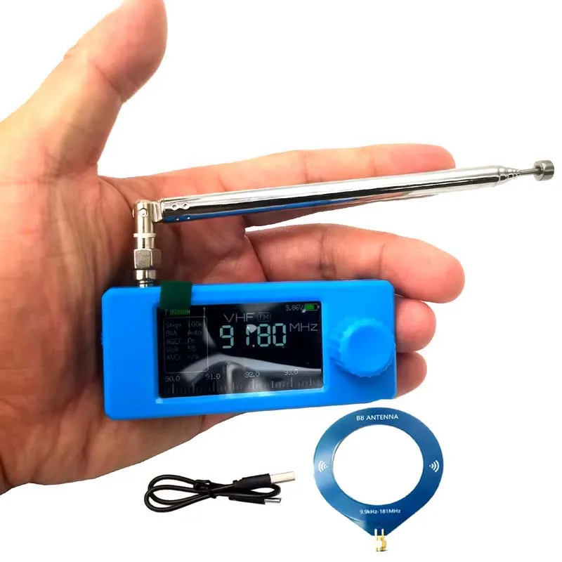 Blue Case Updated Version V3 ATS-mini 0.5-108MHz SI4732 Radio Pocket SSB Radio All Band ESP32 Radio Receiver