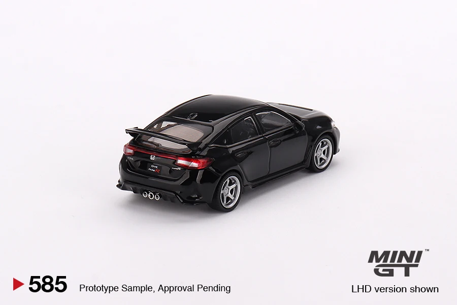 Civic Type R Crystal Black Pearl 2023 W/ Advan GT Wheel Minigt 585 Diecast Model Car