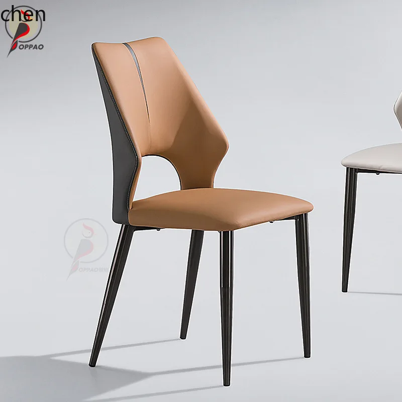 YFY Nordic Light Luxury Style Dining Chair Modern Leather Soft Chair Home Restaurant Internet Celebrity Negotiation Nail Chair