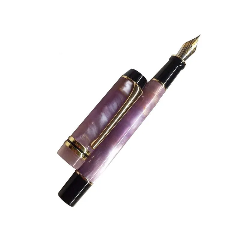 Kaigelu 316 Fountain Pen F Nib Beautiful Blue Brown White Marble Amber Pattern Ink Pen Writing Gift For Students Office Business