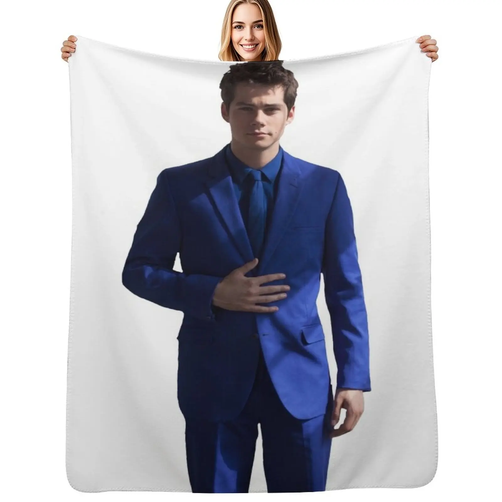 

Dylan O'Brien in Blue Suit Throw Blanket Single Luxury Designer Thermals For Travel Blankets For Baby Blankets