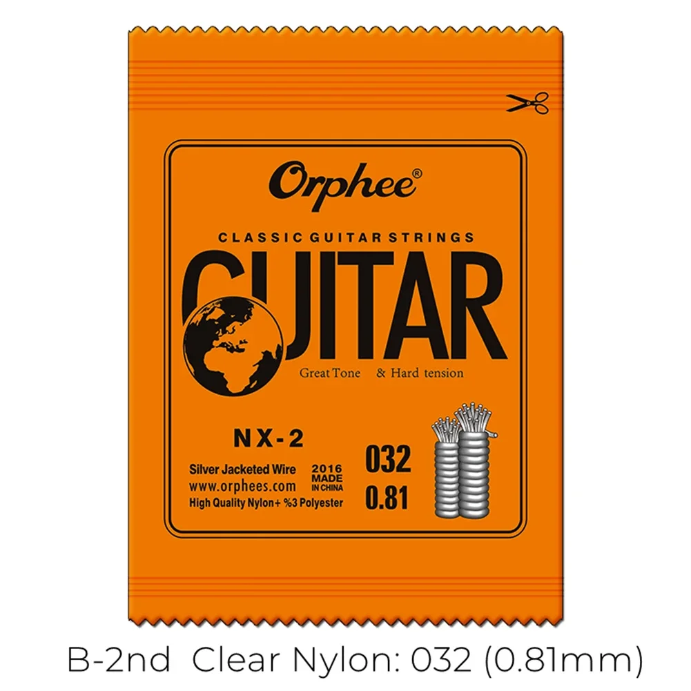 Orphee Classical Guitar Single Strings Silver Plated Wire Nylon 028-045 Musical Instruments Replacement For Snapped Strings