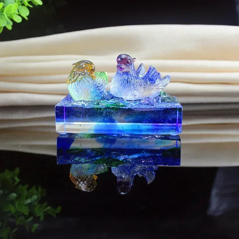 Glazed Zen mandarin duck ornament Valentine's Day decoration wedding gift wedding couple glass anniversary