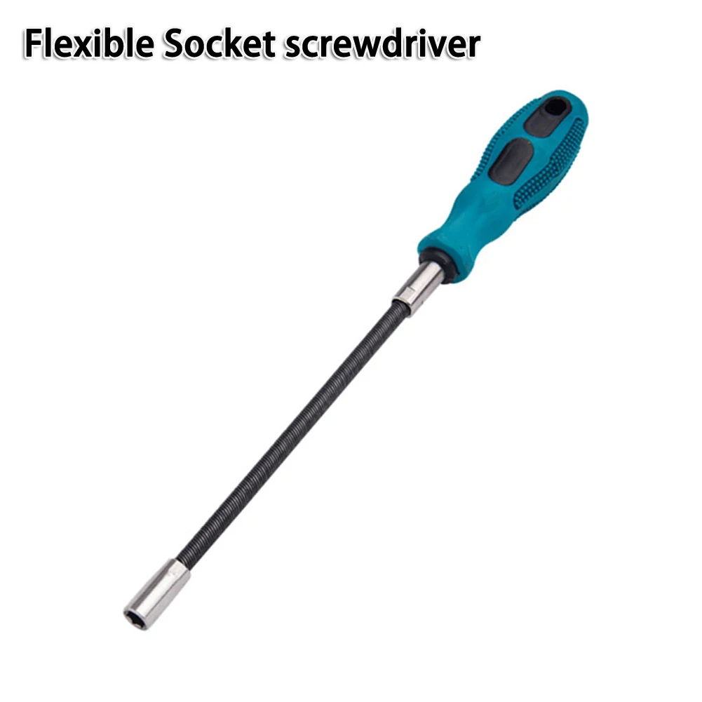 Flexible Socket Screwdriver Hand Tools Multifunctional Bendable Comfort Fastening Non-slip Steel Strong 1Pc 7 Mm