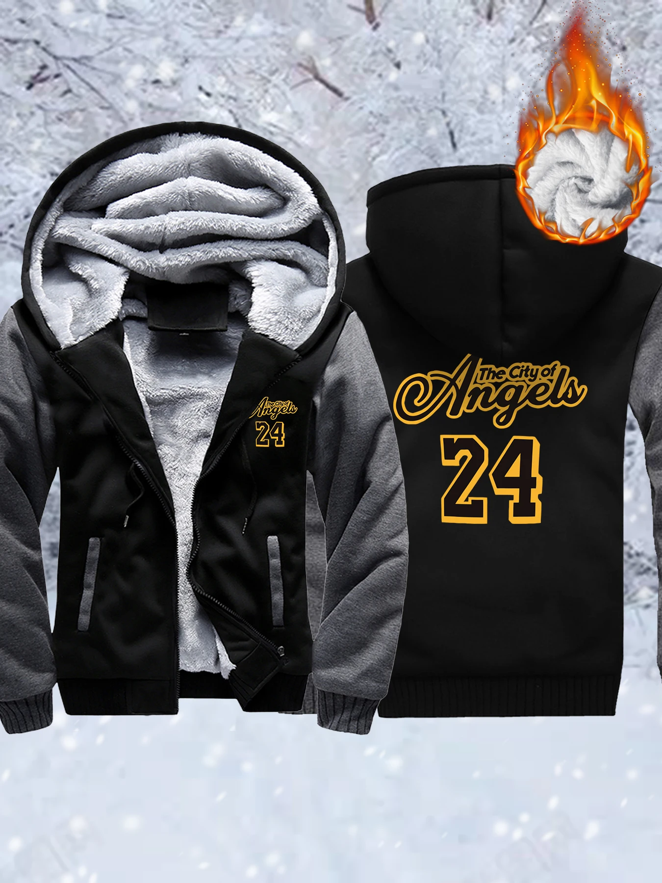 The City Of Angels 24 Pattern Women Thicken Jackets Fleece Fashion Unisex Coats Zipper Plus Size Streetwear Winter Soft Clothes