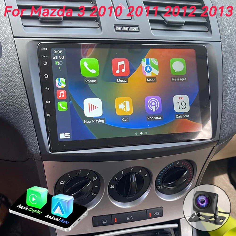 

Автомагнитола Android 16 с CarPlay для Mazda 3 2009-2013 годов выпуска, мультимедийный видеоплеер, GPS-навигация, DVD-проигрыватель, головное устройство
