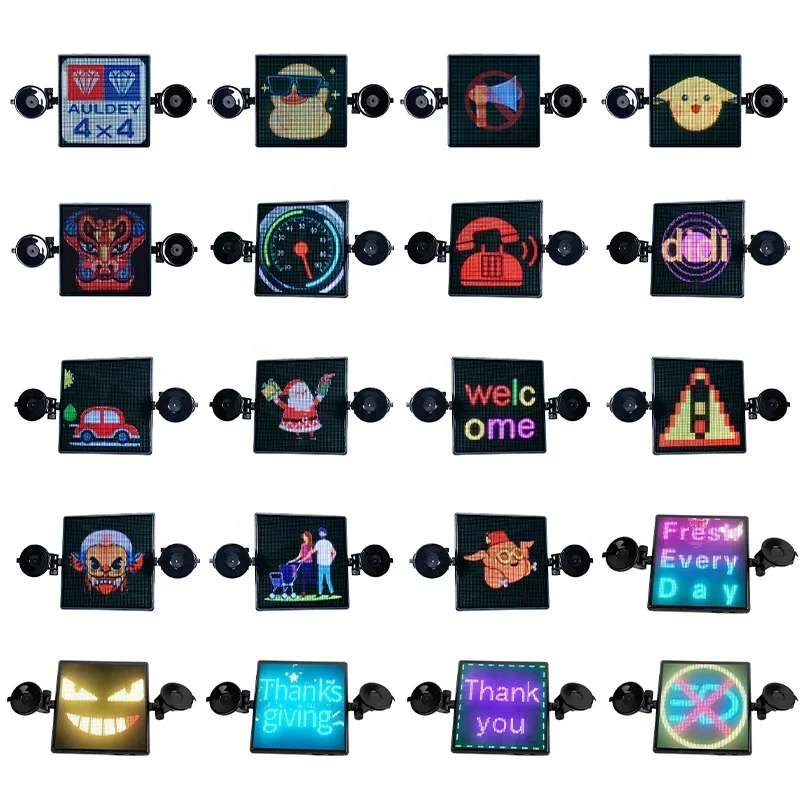 Aangepaste Full Color Rgb Smart Digital Light Emotion Screen Led interactieve autodisplay voor achterruit met stembediening