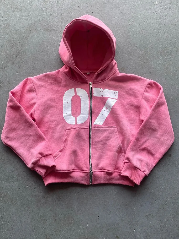 Nueva Sudadera con capucha y2k, ropa deportiva No.7, 2024, sombrilla de calle al aire libre, ropa deportiva informal para hombres y mujeres, Sudadera con capucha deportiva