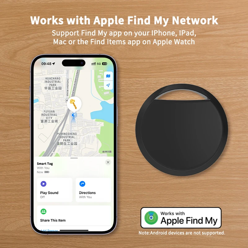 Positionsbestimmungs-Fernortungsgerät Langstrecken-Finder für Apple Find My App zur Lokalisierung von Koffern, Schlüsseln, Taschen Smart Tag für iOS MFi iPhone