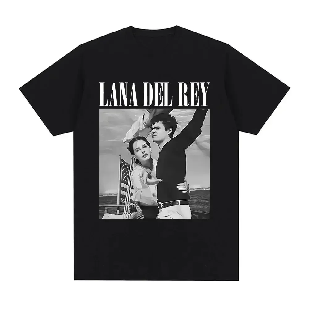 Lana Del Rey Singer Print T-Shirt Sleeve Plus Neutral for Men Oversized graphic T Shirt 2024 Hip Hop Streetwear Harajuku Short