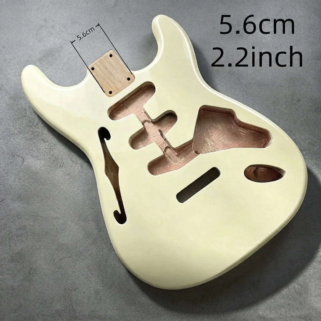 Thinline Semi Hollow Vintage Cream ST Body, Gloss Finish, Pre-Routed Cavities, Standard Neck Pocket, 56mm Heel Blank Part