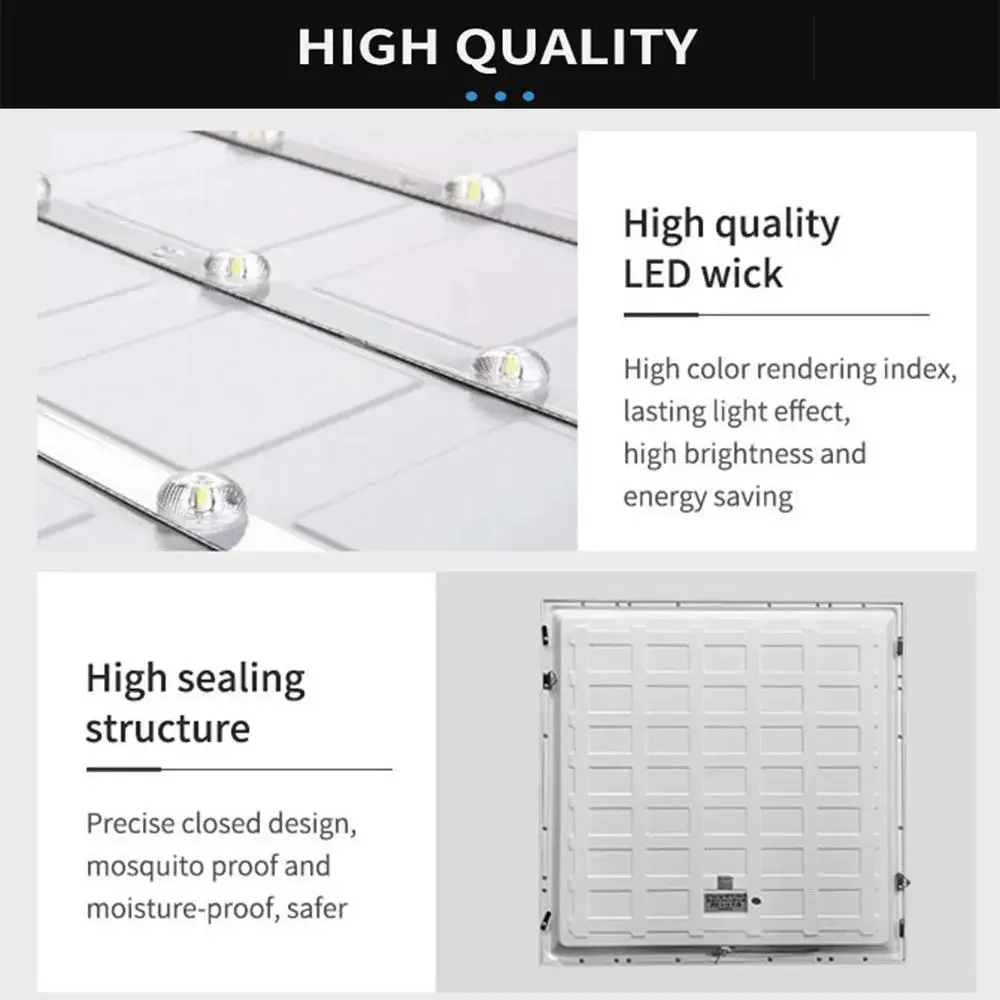 6Pack 1-4FT 50W 6000K LED Flat Panel Light Dimmable Eye Protection Ultra Thin Flush Mount Ceiling Fixture Home Office Use