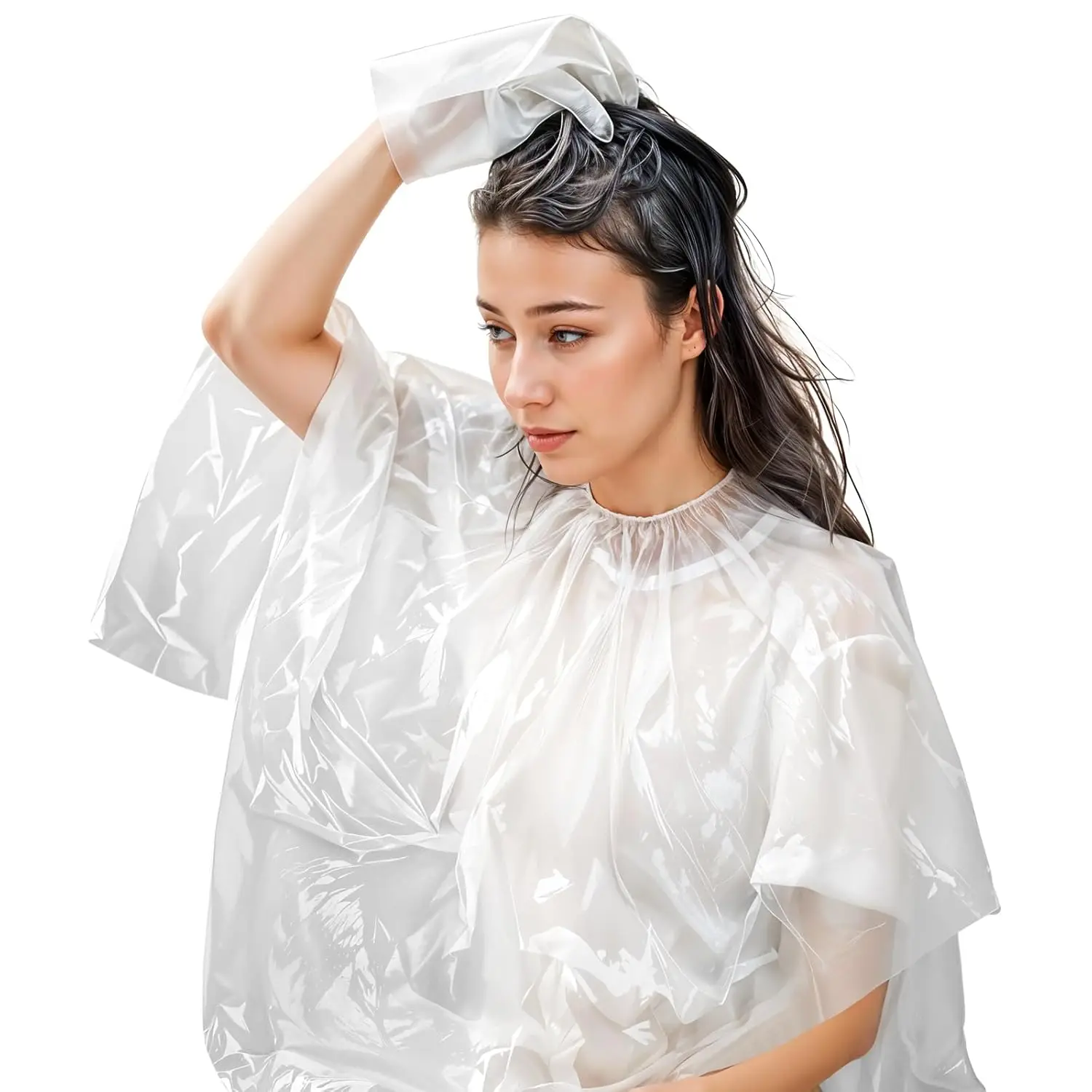 

20 Pcs Disposable hair salon Capes Waterproof Hair Cutting Cape Hair Color Cape Disposable Hair Salon Capes for Hair Stylist