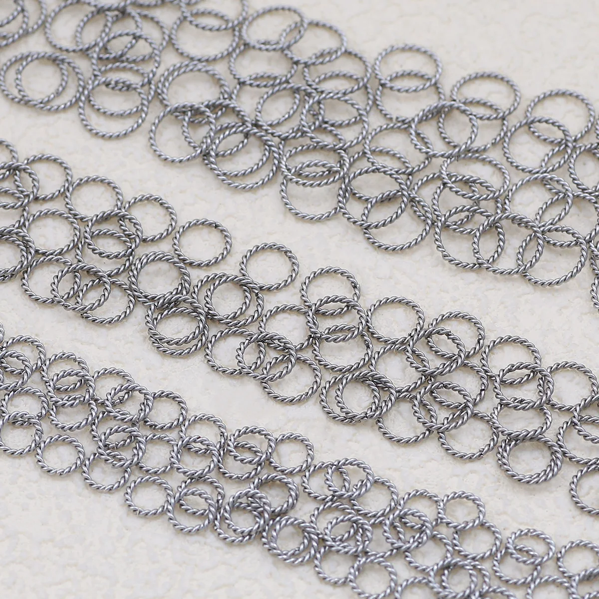 

20pcs 8/10/12mm Stainless steel Round Twisted coil For Jewelry Making Charms Bracelet Necklace Eardrop Keychain DIY Accessories