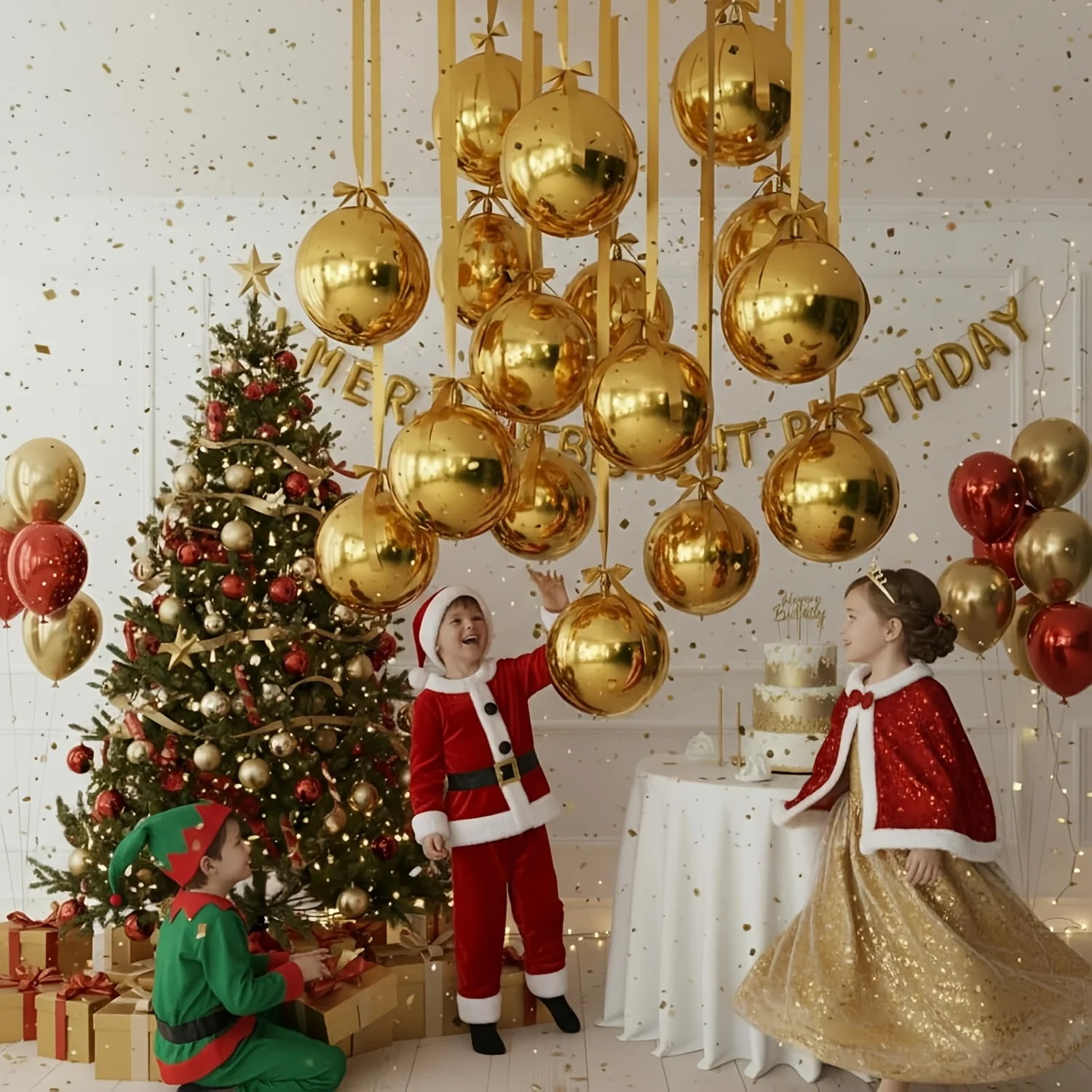 Large Golden 4D Mirror Balloons Suitable for Birthdays Parties, Carnivals - Elegant Glossy Mirror for Ceiling Decorations - view 5