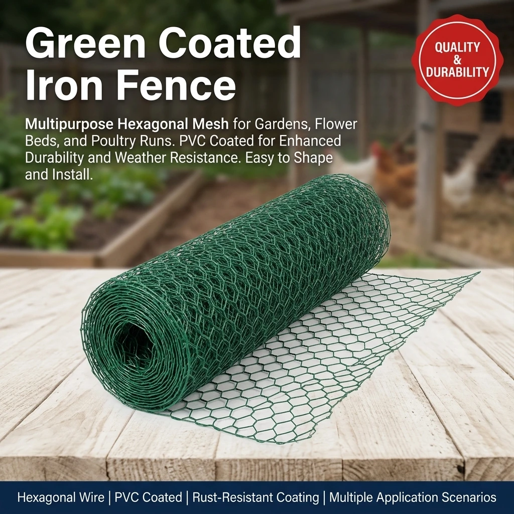Anti-Rust Wire Mesh Hexagonal Chicken Iron Wire Mesh Animal Fence Net Hexagonal Netting Fencing Cages Aviary Fence DIY Garden