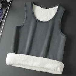 Warm Vest for Man Keep Warm Underwear Men Vest Men's Lamb Velvet Thermo Bottoming Shirt Large Size Heating Sleeveless Waistcoat