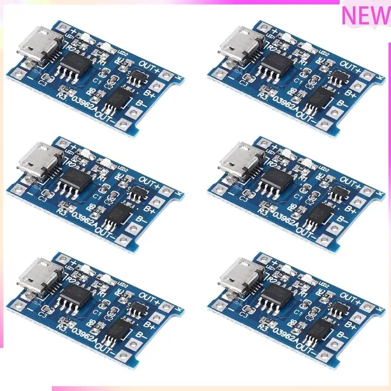 B27B 6 uds para módulo de carga TP4056 con protección de batería 18650 BMS 5V Micro-USB 1A placa de carga para 18650