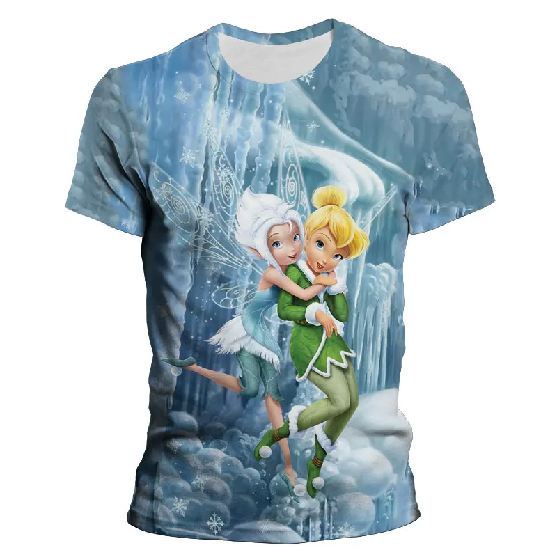 Boy Girl Kids T-shirts Summer Short Sleeve T Shirt For Men Women Tinker Bell 3D Print Cartoon Anime Children Clothing Tee