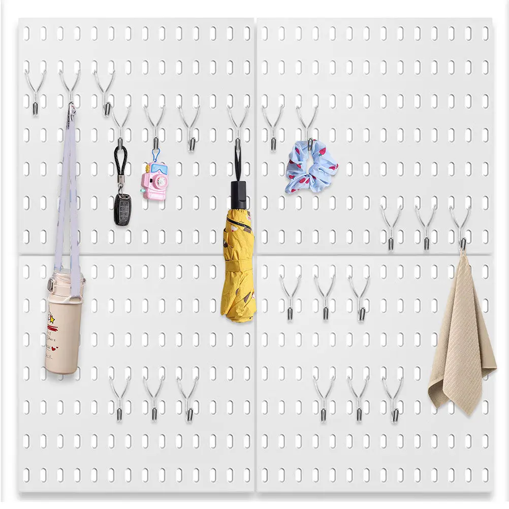 

50 шт. металлических крючков для перфорированной доски, сверхпрочные, для гаража, кухни, спальни, кабинета, для хранения инструментов и аксессуаров для перфорированных панелей