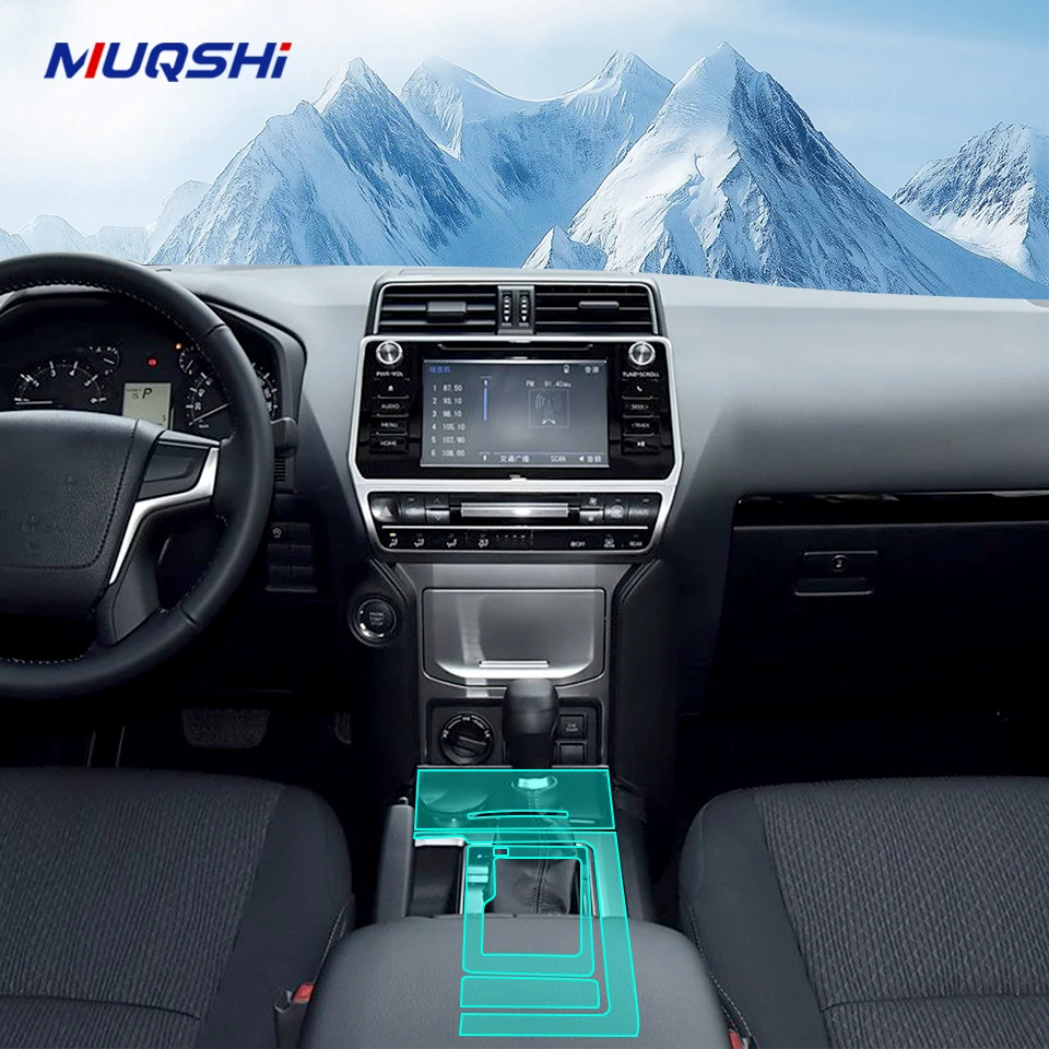 

Защитная пленка для салона автомобиля для Toyota Prado 2018-2023, наклейка против царапин, пленка, украшение панели шестерни, дымчатый матовый