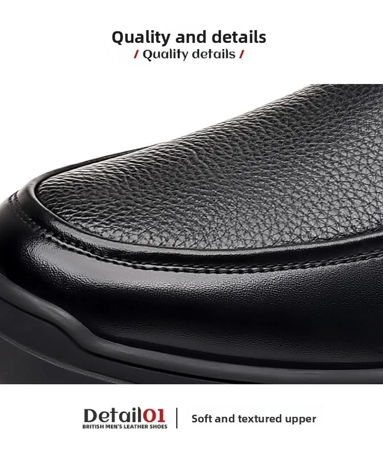 Zapatos Casuales de Cuero para Hombre, Suela Suave Antideslizante, Resistentes al Desgaste, Zapatos Formales de Negocios, Zapatos de Moda para Papá, Cómodos y Transpirables
