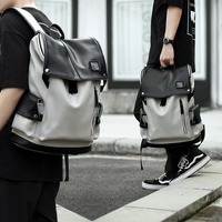 High Quality Leather Backpack Men With USB Charging Casual Travel Waterproof Backpack 15.6inch Laptop Mochilas For Teenagers