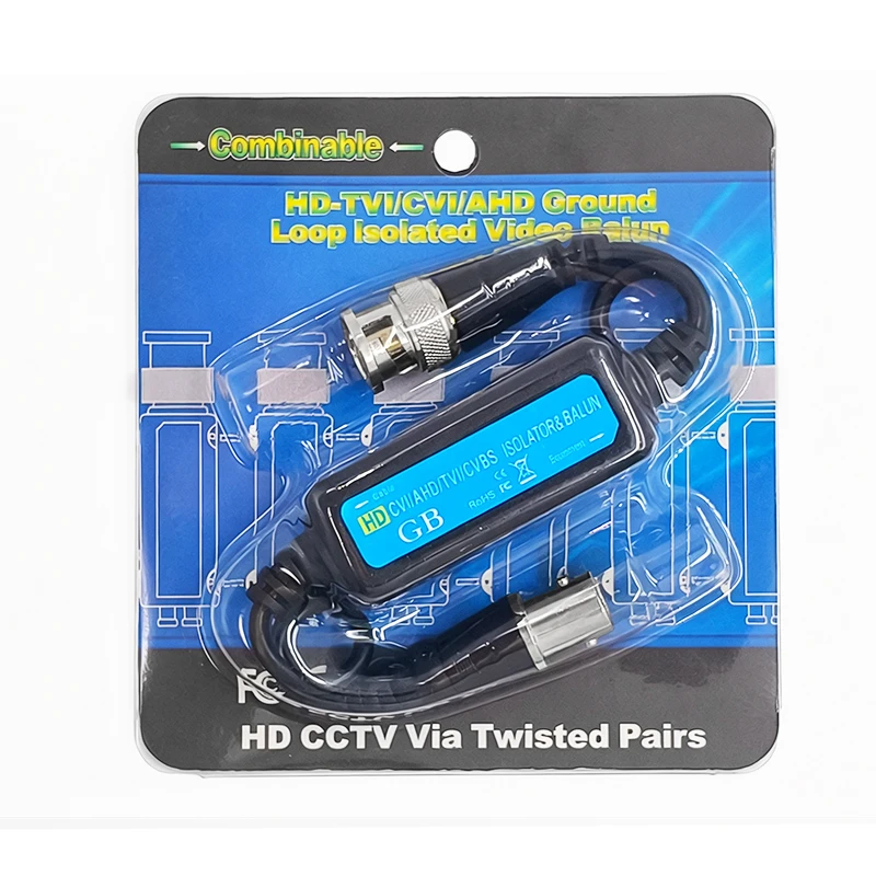 HD CCTV Ground Loop Isolator BNC Male to Female, AHD CVI TVI CVBS Video Anti-interference Filter for Coaxial Camera