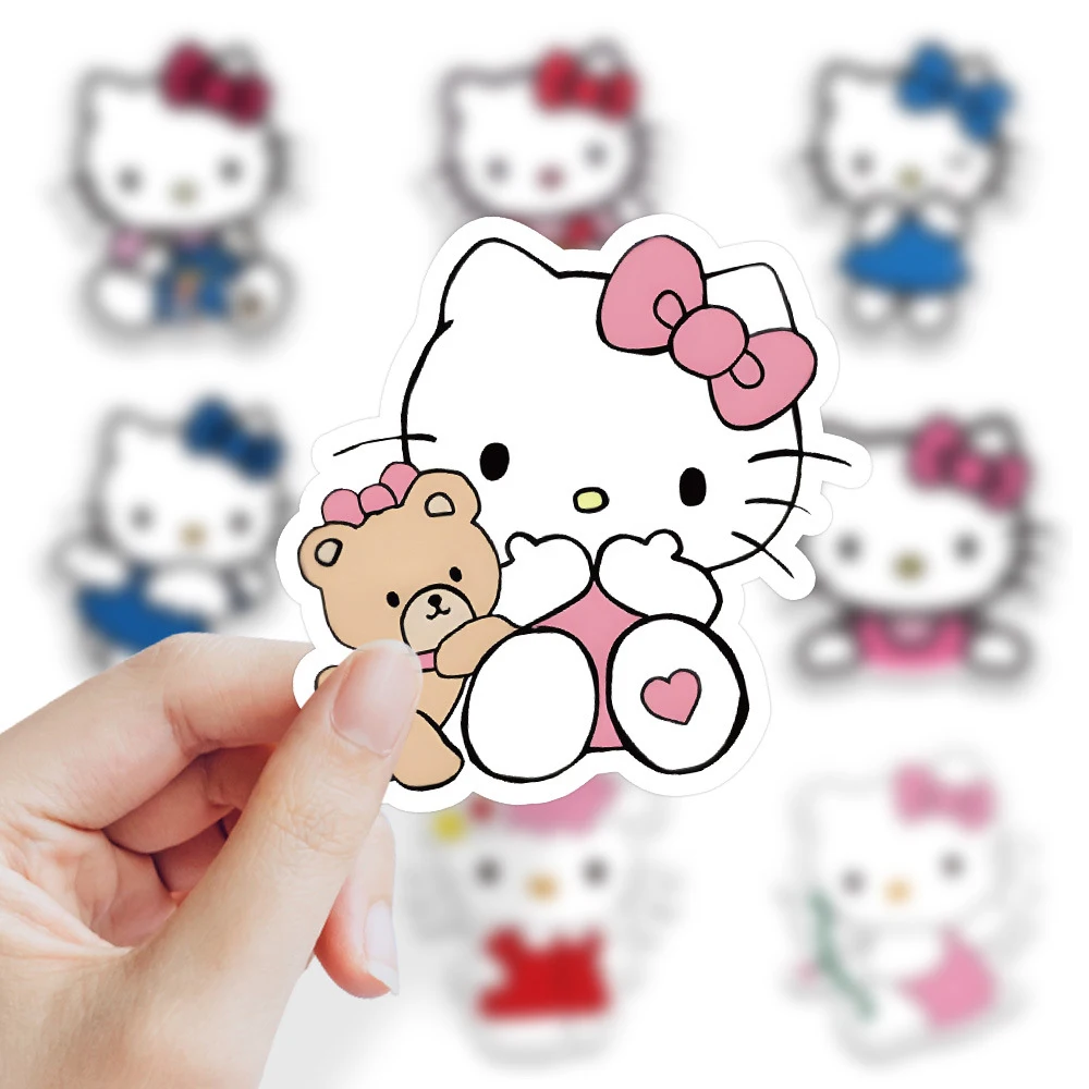 

10/30/50pcs Cute Cartoon Hello Kitty Stickers Aesthetic Decals Toys DIY Notebook Laptop Car Stationery Vinyl Sanrio Sticker Pack