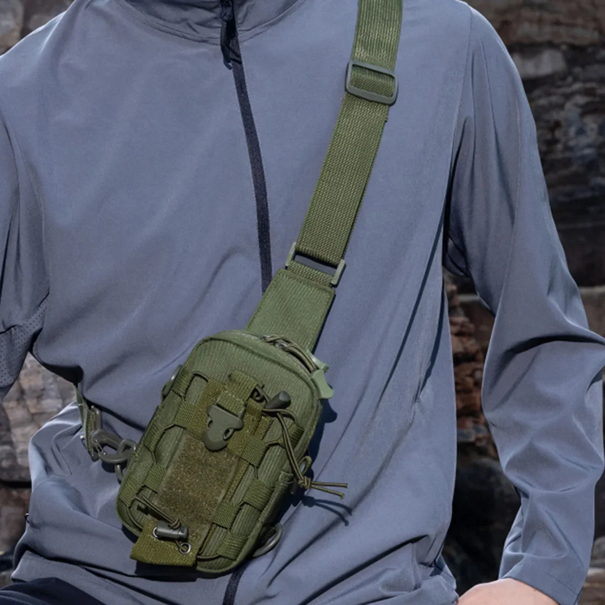 Wasserflaschentasche, Umhängetasche für Becher, multifunktionale Schutzhülle für Camping, Outdoor, Brusttasche, Wandern, Reisen – Detail 7